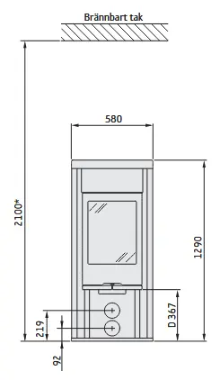 Contura 620 TG Style – Maßzeichnung / Datenblatt
